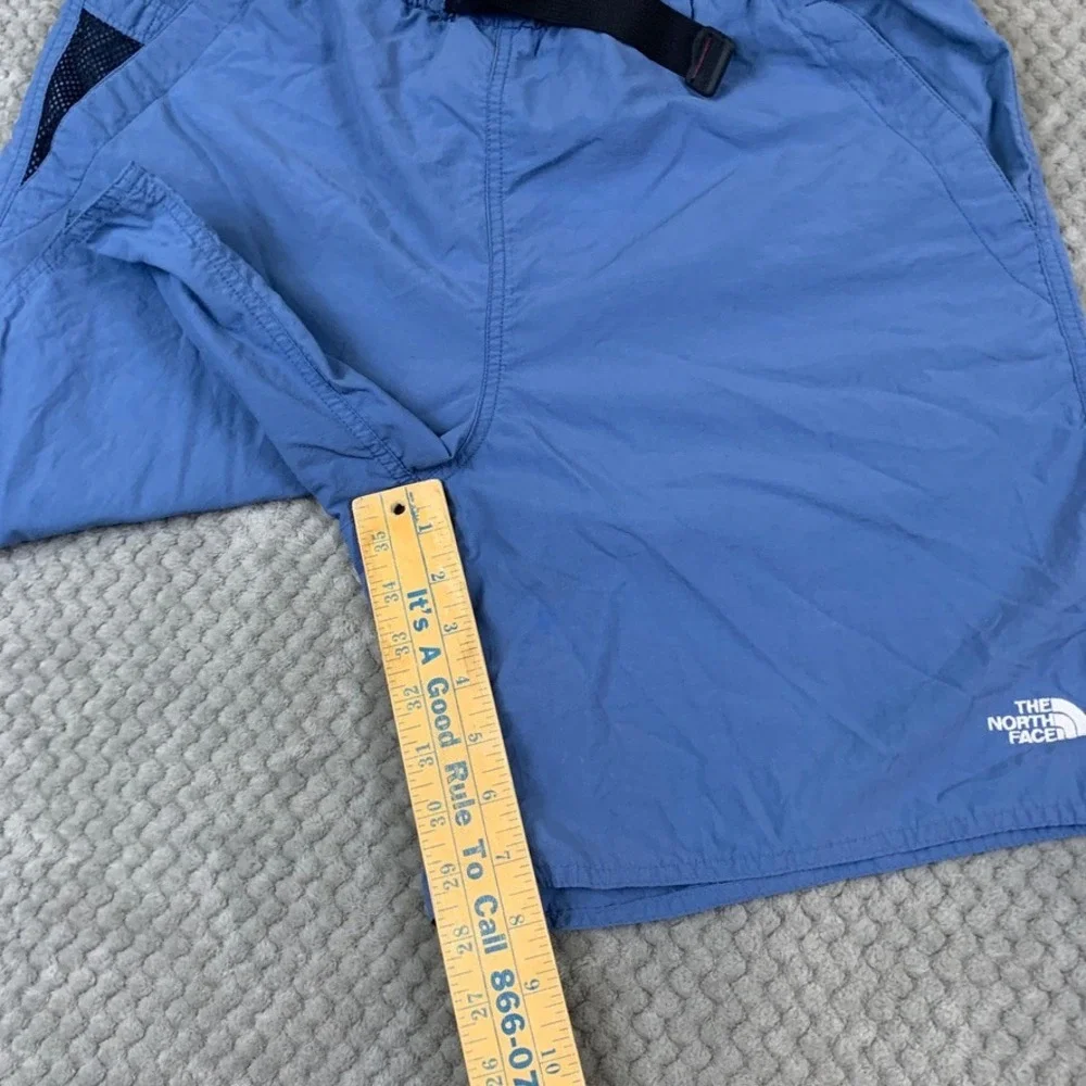 The North Face Mens Class V Belted Shorts Blue Nylon Mesh Lined Size Medium